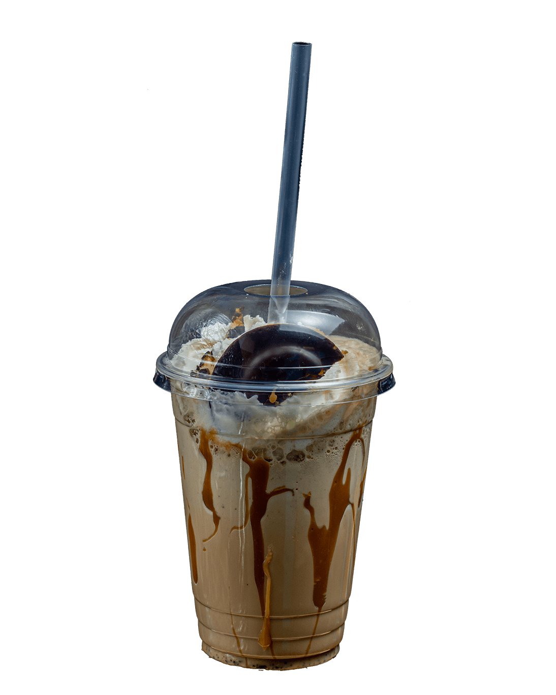 Jaffa coffee, hladna kafa sa mlekom, domacim karamel sirupom, jaffom, espressom sa nero aromom, secerom, lomljenim ledom i slagom